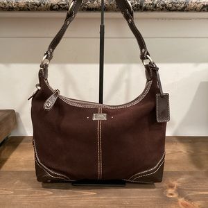 The SAK Dark Brown Suede Shoulder Purse